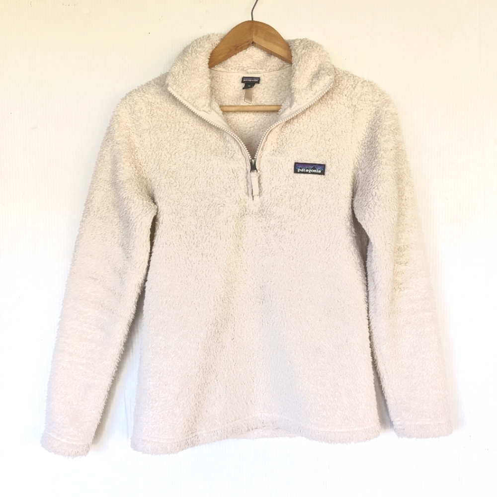 PATAGONIA Los Gatos Fuzzy White Fleece Pull-over Jacket